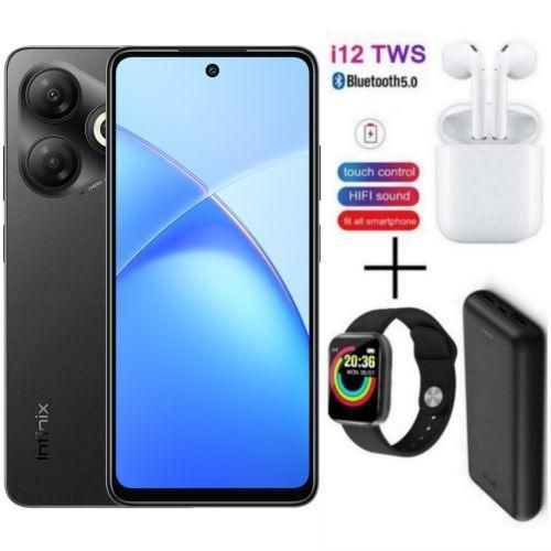 Infinix Smart 10 HD, 6.6", 2GB RAM + 64GB ROM Storage, 5000mAh, 4G, 5000mAh - Timber Black + FREE AMAZING GIFTS