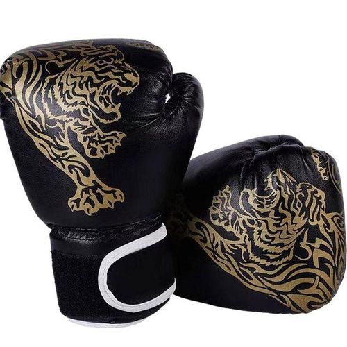 PU Sparring Training Boxing Gloves Kids Black 25x17cm