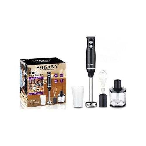 Hand Blender 500W 4-in-1 Stick Mixer with Stainless Steel Food Processors700ml Mixing Beaker500ml ChopperEgg Whisk for Baby FoodSmoothiesJuiceSauce2-Speed