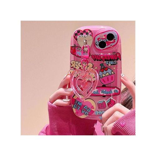 Korean Cute Y2k Pink Love Heart Pendant The Soap Phone Case For IPhone 14 13 12 11 Pro XS Max X XR Kawaii Shockproof Soft CoverA