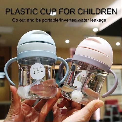 Baby Cup with Straw 12-18 months, Weighted ball Sippy cup for Toddlers with Handle, Water Bottle for Kids 8 Ounce
