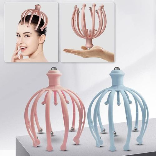 2 pieces Scalp Massager Octopus 18 Claws Head Massager Head Scalp Massagers For Headache ReliefScalp Stress Relax 18 Roller Balls Prongs Head Massage Scratcher Deep Relaxation Hair Stimulation Head