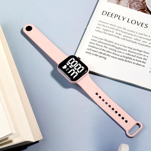 Sakura Pink Square Digital Watch