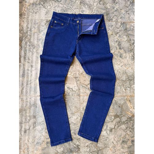 Non-fade men blue denim jeans