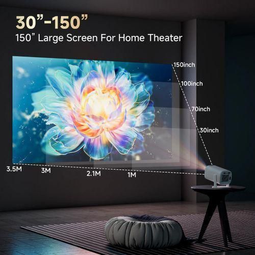 YDH-P30 Pro 600 Lumens 4K Smart Projector – Android 13, Dual WiFi, Bluetooth 5.0, 150'' Portable Home Theater