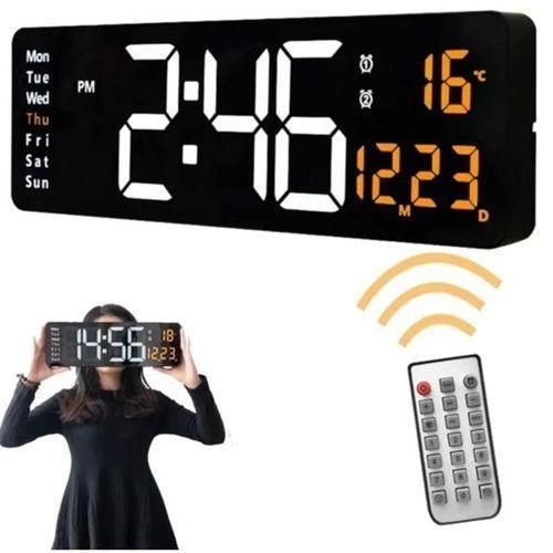 Barksdale 16-Inch Large Simple Living Room Screen Functional Display Clock Nordic Digital Clock Led Wall Clock