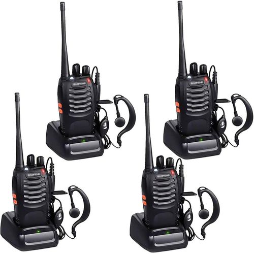 4 Pack Baofeng BF-888S 3km to 5km Two Way Radio Walkie Talkie with Rechargeable Battery