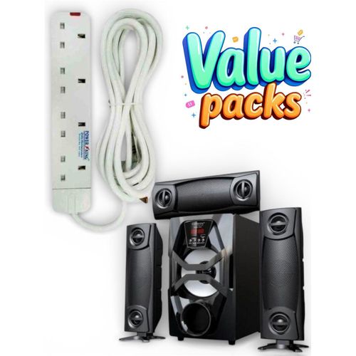 sweet home V610 3.1CH X-BASS Multimedia Home Theater System – 1000W PMPO//plus free 4 way extension