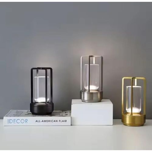 Stemless dimmable table lamp 3 colour change and rechargeable Gold, silver,black