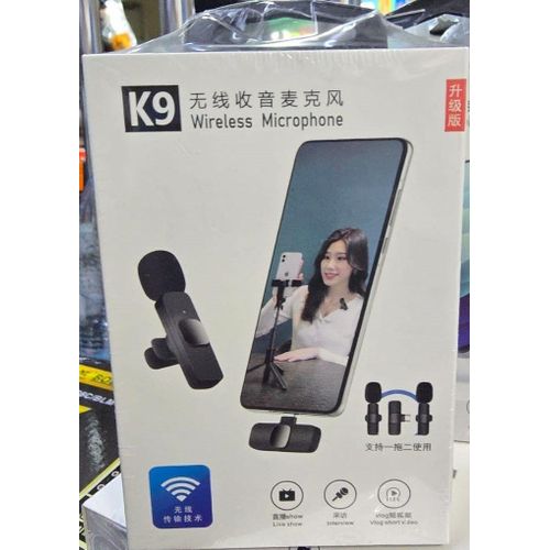 K9 Portable Wireless Lavalier Microphone With 100ft Range – Perfect For Outdoor Streaming And Interviews