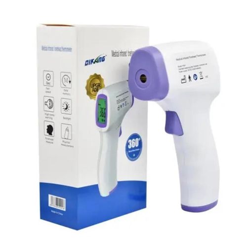 Medical Infrared Forehead non contact Thermometer (Thermogun): A non-contact thermometer that quickly measures temperature on the forehead with memory storage and a backlit display for easy reading.