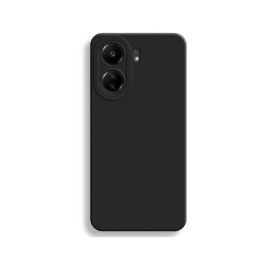 Redmi 13C Soft Silicone Black Phone Case Cover comes with a Ceramic Film for FREE