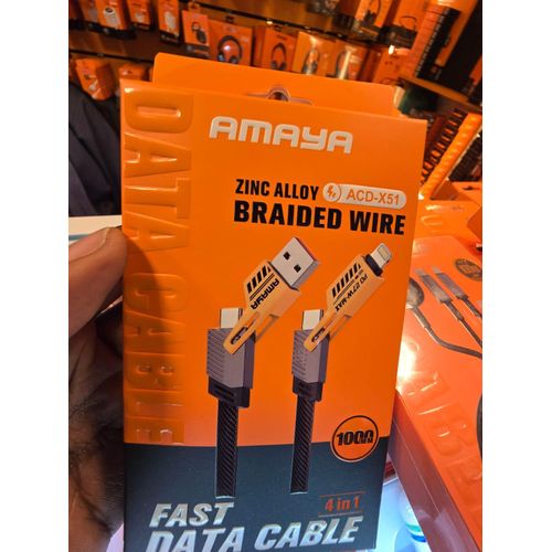 Amaya ACD-X51 4-in-1 Braided Fast Charging Data Cable Multi-