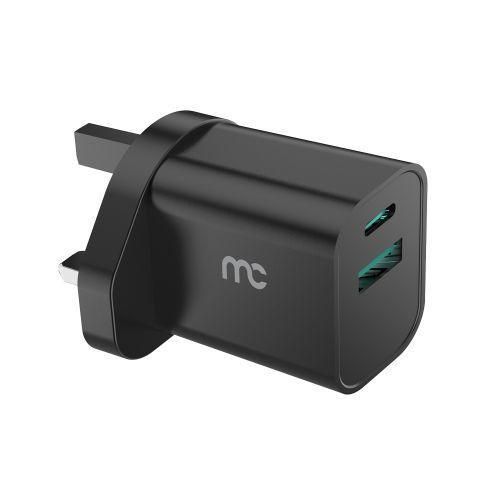 Tc-d30 Travel Charger 30w Type-c & Usb Black