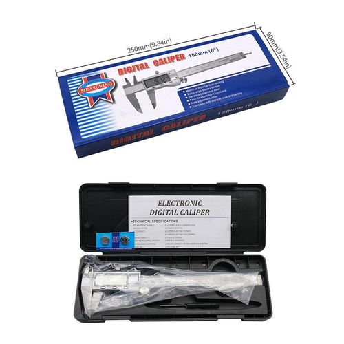 Digital Caliper Measuring Tool, Stainless Steel Vernier Calipers (6Inch/150mm) with Large LCD Screen Switch from Inch Metric Fraction for DIY/Household