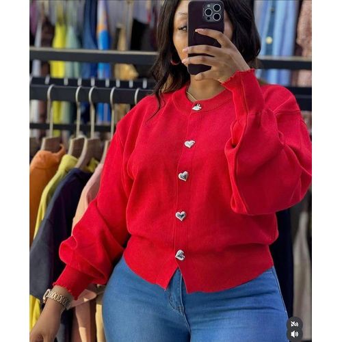 Ladies Cute Sweater Top-Red