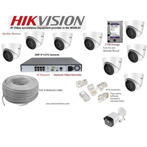 9 IP CCTV CAMERAS 2MP Kit -Clear Network Cameras with Night Vision + Phone Access