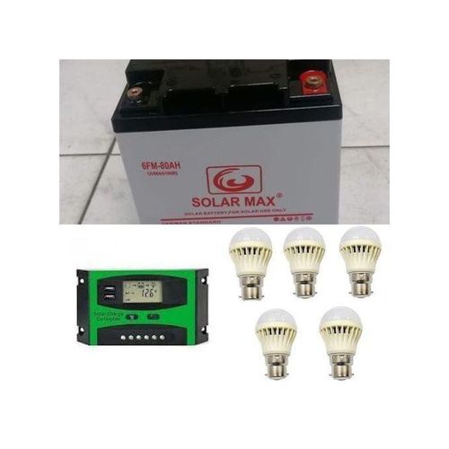 80ah Solar Battery No Maintenance Dry Cell + Free 30AH Solar Controller + 5 DC Bulbs..