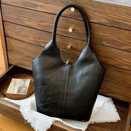 2 In 1 Korean Ladies Handbag Small Bag Set Large Capacity PU Synthetic Leather Bags ? Black.