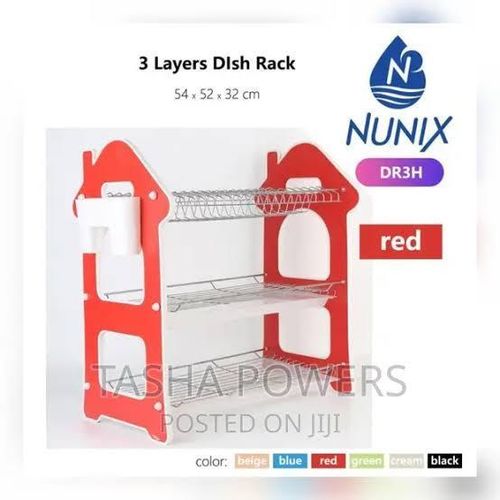 Dishrack 2 Layer Wooden With Heavy Duty Rust Resistant Coated Body