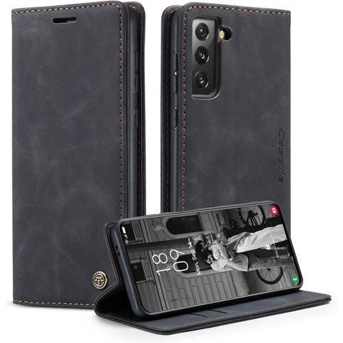 Caseme Retro Wallet Flip Cover for Samsung Galaxy S21 Plus–Premium PU Leather Kickstand Case with Card Slots