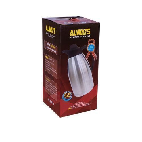 Always Vacuum Flask 3L - Unbreakable Stainless Steel - Silver