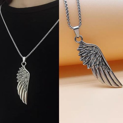 Men's Jewelry Men Necklace Angel Wings Necklace Sweater Chain Cool Style