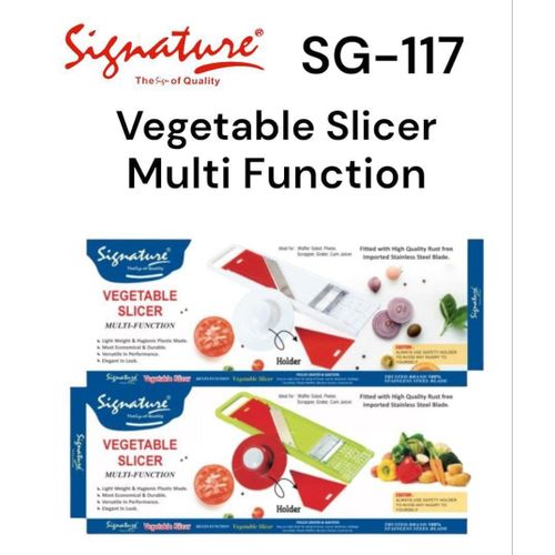 India made Vegetable Slicer Multifunctional Kitchen Tool for Fast and Easy Slicing of Onions, Tomatoes, Carrots, Cucumbers and More – Durable Plastic Body with Stainless Steel Blade and Safety Holder