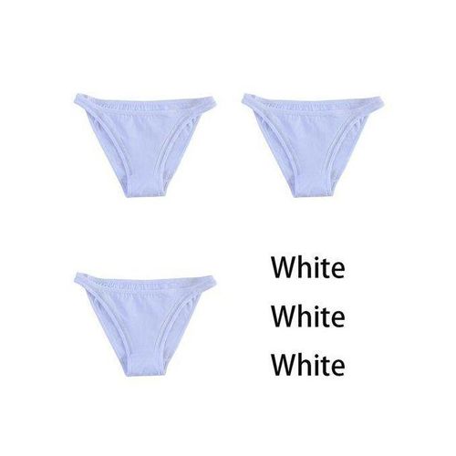 3Pcsset Women Cotton Panties Female Mesh Underpants Solid Color Bikini Briefs Underwear Ladies Sexy Panty Girls Lingerie3 White