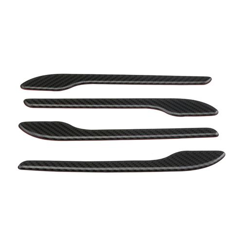 Door Handle Cover 3D Real Carbon Fiber Protector Sticker Fitment for model 3 2016-2018