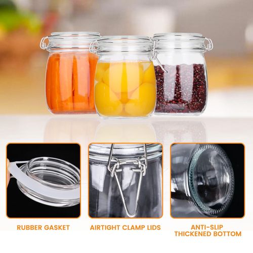Airtight clip lid thick glass containers-500mls
