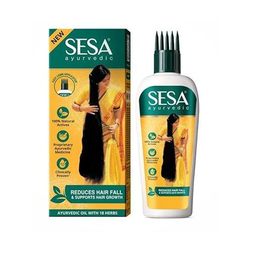 Ayurvedic Hair Oil With Bhringraj 17 Rare Herbs With Coconut Oil and 4 Nourishing For Hair Growth Help Control Hair Fall with Easy Applicator For Women and Men 200