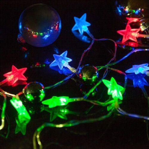 Multicolour Christmas Star RGB String Lights - Indoor/Outdoor Twinkle Decoration