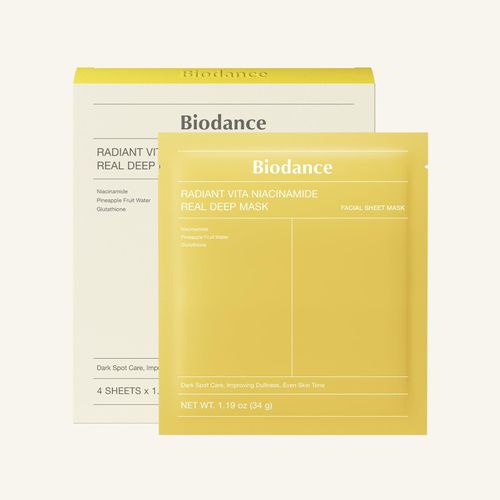 Radiant Vita Niacinamide Real Deep Mask - Dark Spot Care Brightening Facial Sheet Mask - 2 Masks