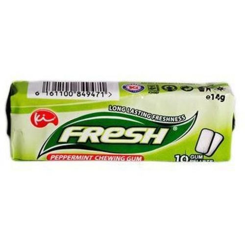 Peppermint Chewing Gum 10's Cool & Long-Lasting Minty Breath Pocket-Sized Pack for Everyday Refreshment