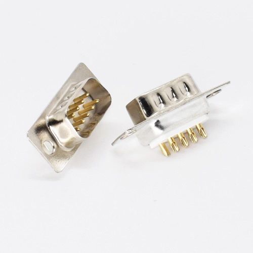 1pc Gold Pin 9pin D-Sub Male Socket Solder Chassis Connector RS232 Serial DB9