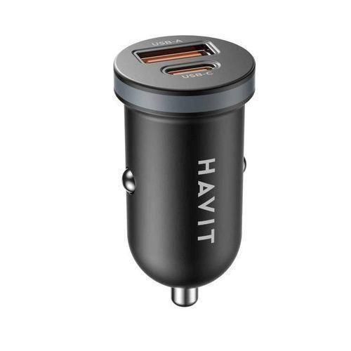 CC2043 30W Type C USB dual port car charger - BLACK