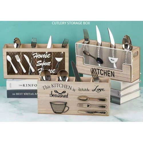 Wooden kitchen utensils holder cutlery