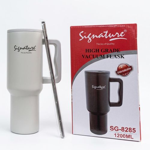 Signature Insulated Travel Mug with Handle Lid 285ML Leakproof Coffee Cup white