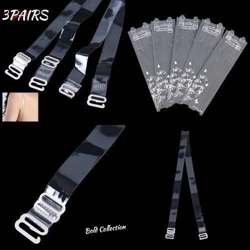 6PAIRs Colorless Silicon Adjustable Bra Strap