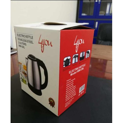 1500 Watts 2.0L Stainless Steel Cordless Kettle