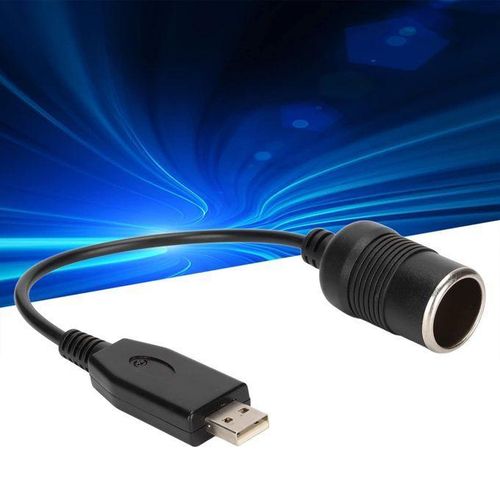 Universal USB to 12V Car Cigarette Lighter Female Socket Con