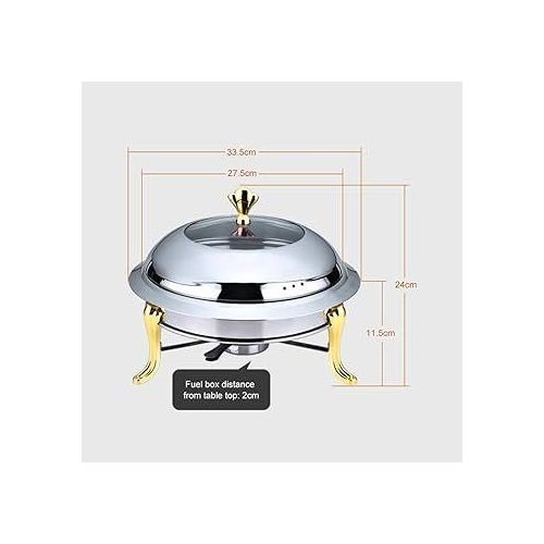 Stainless Steel 28cm Golden Furnace Chafing Dish Premium Food Warmer