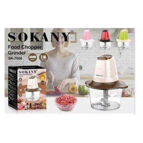 2L Electric Food Chopper SK-7006 – 300W Stainless Steel Blade Meat, Vegetable & Fruit Processor