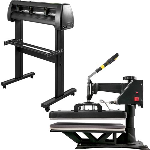 Combo Branding Kit :2 Feet Vinyl Cutter Plotter + 8 In 1 Heat Press Machine