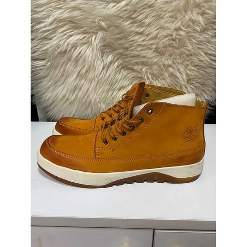 Mens Waterproof Leather Chukka Boots - Size 44 Wheat Tan Premium Nubuck Sneaker Boots - Durable High-Traction Rubber Sole - Classic Outdoor Style for Casual Wear - Genuine