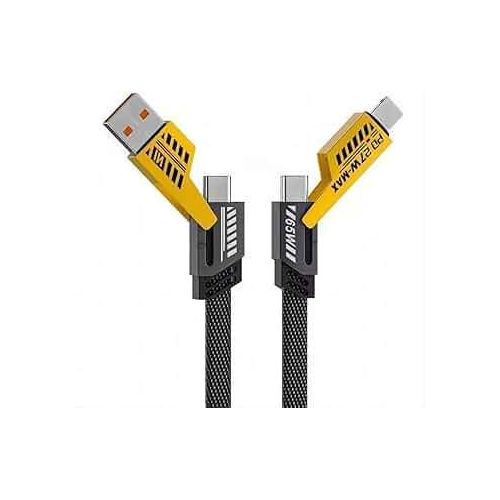 4-in-1 65W Fast Charging Cable – USB-C - USB-A - Lightning - Micro USB - All Devices One Cable - 480Mbps Data Transfer