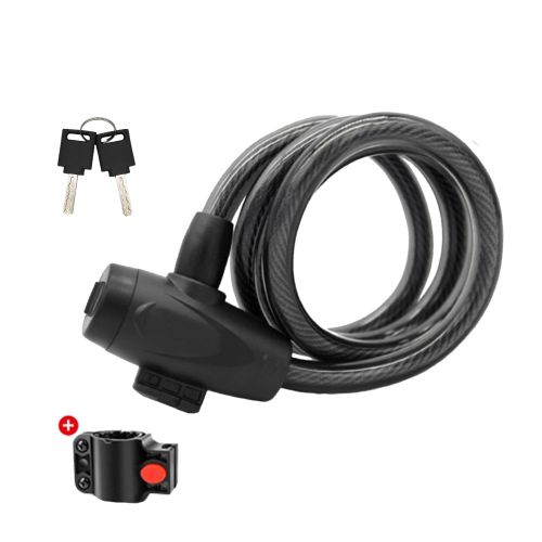 Bike Cable Locks with 2 Keys With installation bracket Rainproof bicycle lock anti-theft and safety cable lock