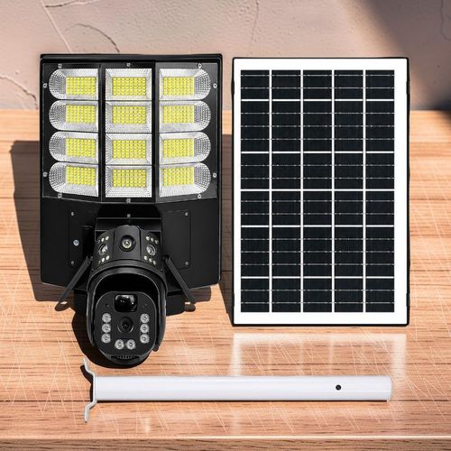 12MP 4G PTZ Multiple Lens IoT Cloud Smart Security Alerts Solar Camera with Outdoor Security Led Solar Street Light