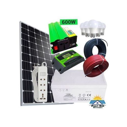 250W Solar Panel All Weather Full Kit + 150AH Solar Battery + 600W Solar Power Inverter + 10AH Solar Charge Controller + 5 DC Bulbs + Free Extension + 10M Cable